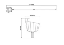 Vaisių rinktuvas Tramontina 145cm medinis kotas