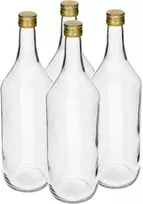 Stiklinis buteliai su kamščiu Browin 1L/4vnt.