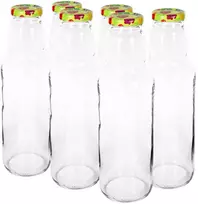 Stikliniai buteliai su užsukamais met.dangteliais Biowin 750ml/6vnt.