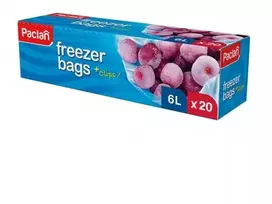 Maišeliai maistui šaldyti Paclan 6L/20gab. permatomi