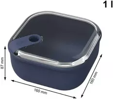 Indas su dangčiu maistui laikyti Ela Rotho 16x16x8.7cm/1L Midnight Mėlyna
