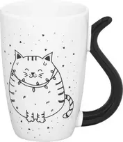 Puodelis Juodas Cat Ambition 370ml baltas