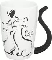 Puodelis Juodas Cat Ambition 370ml baltas