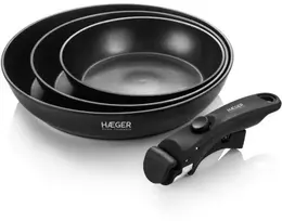 Haeger PA-C04.021A Easy Fit Pans keptuvių rinkinys su nuimama rankena, 3 vnt.