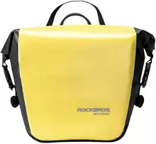 Rockbros AS-003-1Y vandeniui atsparus dviračio krepšys su pečių dirželiu, tvirtinamas priekyje/gale, 10–14 l – geltonas