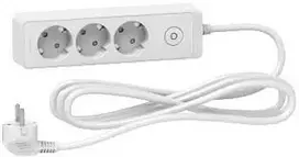 Ilgintuvas su įžeminimu ir jungikliu Schneider Electric 3viet./3m/3x1.5mm2 baltas