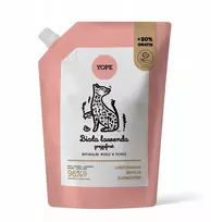 Yope Natūralaus skysto muilo papildymas. Baltosios levandos ir greipfrutai, 600 ml.
