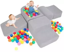Promotions Minkštų žaidimų rinkinys, 5 dalių laipiojimo ir ropojimo putų blokai, pilka, putos