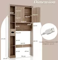 Promotions Lentyna virš tualeto 80x20x171 cm natūrali, daiktų laikymo stovas