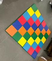 Promotions Žaidimų kilimėlis, 144x144x3.5 cm, Vaivorykštė, Dirbtinė oda ir putos