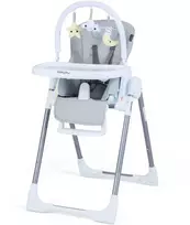 Promotions Vaikiška maitinimo kėdutė, 72x54x90.5-116.5 cm, šviesiai pilka, reguliuojama, sulankstoma