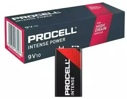 10vnt.Duracell Procell Intense 6LR61 9V šarminių baterijų.