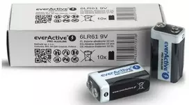 10vnt. šarminių baterijų everActive Pro 6LR61 / 6LF22 9V.