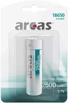 Įkraunamas elementas Li-ion 18650 3.7V B1 2500 mAh, ARCAS, 1 vnt.