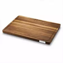 Starke Pro Akacijos pjaustymo ir serviravimo lenta su ABS kojelėmis, didelė medinė virtuvinė lenta maistui, akacijos medienos padėklas pjaustymui ir pateikimui, 50.8x35.5x3 cm