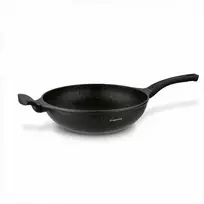 Wok keptuvė marmuro stiliaus indukcinei viryklei, 30 cm neprisvylanti akmens danga, sveikas kepimas su mažai riebalų, 4.5 l talpa, gili azijietiška keptuvė nepridegančiu paviršiumi