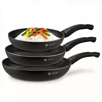 Indukcinių keptuvių rinkinys universaliam gaminimui, neprisvylanti marmuro danga, trys dydžiai 20 cm 24 cm 28 cm, indukcinių keptuvių komplektas, neprisvylančių keptuvių trio, virtuvės indų rinkinys