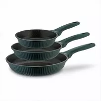 Starke Pro Marmurinių neprisvylančių keptuvių rinkinys 20 cm 24 cm 28 cm, lietas aliuminis, minkštos rankenos, tinka indukcijai, 3 dalių komplektas