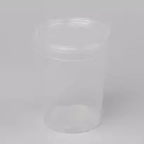 Plastikinis kibirėlis su dangčiu maistui laikyti 520ml permatomas