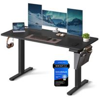 Elektrinis aukščio reguliuojamas stalas 140x60x72-120 cm juodas plienas
