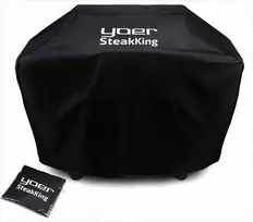 Kepsninės uždangalas dujinei kepsninei, vandeniui atspari apsauga, juodas Oksfordo audinis, tinka SteakKing GG02S, dujinio grilio uždangalas, lauko kepsninės uždangalas, neperšlampamas grilio dėklas