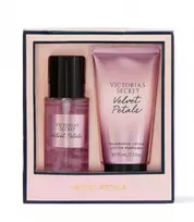 Victoria's Secret rinkinys: Velvet Petals mini kūno dulksna ir mini kūno losjonas, 2x 75 ml