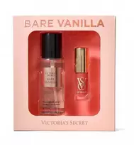 Victoria's Secret rinkinys: Bare Vanilla mini kūno dulksna ir maitinantis lūpų aliejus
