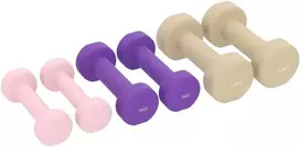 Aosom Hantelių rinkinys, 6 dalių reguliuojami hanteliai su dėklu, 43x18x7,5 cm, rožinė, plastikas