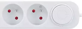 Solight extension cable 3 sockets, USB A+C 20W PD, 5m, 3 x 1mm2, baltas, switch