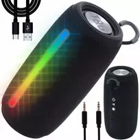 Nešiojama belaidė „Bluetooth“ kolonėlė su FM radiju, RGB LED ir SD kortele