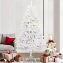 Dirbtinė Kalėdų eglutė su 300 LED Balta 210 cm PVC ir metalas