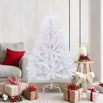 Dirbtinė Kalėdų eglutė su 150 LED Balta 150 cm PVC ir metalas