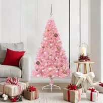 Dirbtinis prieššventinis eglutė su šviesomis Rožinė 150 cm PVC