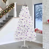 Dirbtinė Sulankstoma Kalėdų Eglutė Balta 270 cm PVC ir Plienas
