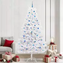 Dirbtinė Sulankstoma Kalėdų Eglutė Balta 240 cm PVC ir Plienas