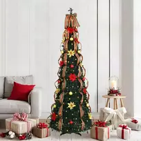 Dirbtinė Kalėdų eglutė su 200 LED s stovu Žalia 215 cm PVC