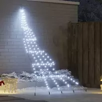 LED Kalėdinė eglutė su žemės kuoleliais Šalta balta 306 cm