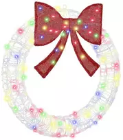 Vainikas su 60 LED Įvairiaspalvis 76 x 76 x 8,5 cm Akrilas