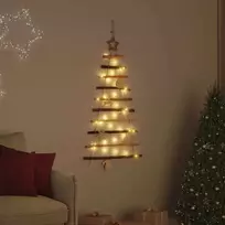 Kalėdų eglutė su 30 LED Natūrali 90 cm masyvi uosio mediena