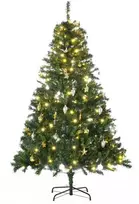 HOMCOM Kalėdų eglutė su dekoracijomis 200 LED lempučių - Ø 112 x H180 cm