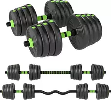 SPORTNOW Reguliuojamas 30 KG svarmenų komplektas, svarmenų ir štangų rinkinys jėgos treniruotėms SPORTNOW