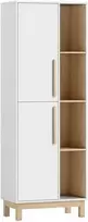 HOMCOM 176 cm aukšta knygų spinta, 4 atviros lentynos, 2 spintelės, laisvai pastatoma, MDF, balta