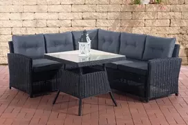 Mville Kampinė sofa Sierra, apvalus rotango, geležies pilka