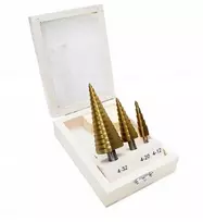 Grąžtas Falon Tech Pakopinių grąžtų rinkinys 3vnt. 4-32mm.