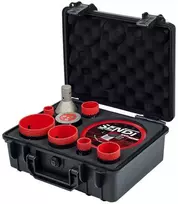 Rinkinys plytelių gręžimui SENDI Extreme 20/25/35/40/55/68 mm + deimantinis diskas Ø125 mm + freza 20-50 mm + adapteris M14