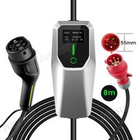 2 tipo Ev Mobile Wallbox Elektromobilių įkroviklis - Junsun 11 kW 16A 3 fazė 6m Tinka visiems elektromobiliams (su laikymo maišeliu)
