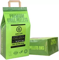 GRILLEP Premium grilio granulės, natūralios alksnio medienos (Natural), 8kg
