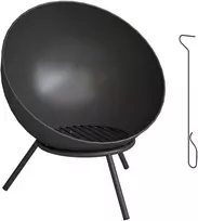 Aosom Lauko židinys 60x53x66 cm juodas metalas