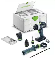 Smūginis suktuvas-gręžtuvas Festool QUADRIVE TPC 18/4 I-Basic-Set; 18 V; (be akumuliatoriaus ir pakrovėjo)