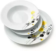 Affek Design LEA Geltonas Pietų rinkinys 18 dalių 21,8 cm/19,2/27 cm sriubos lėkštė 220 ml